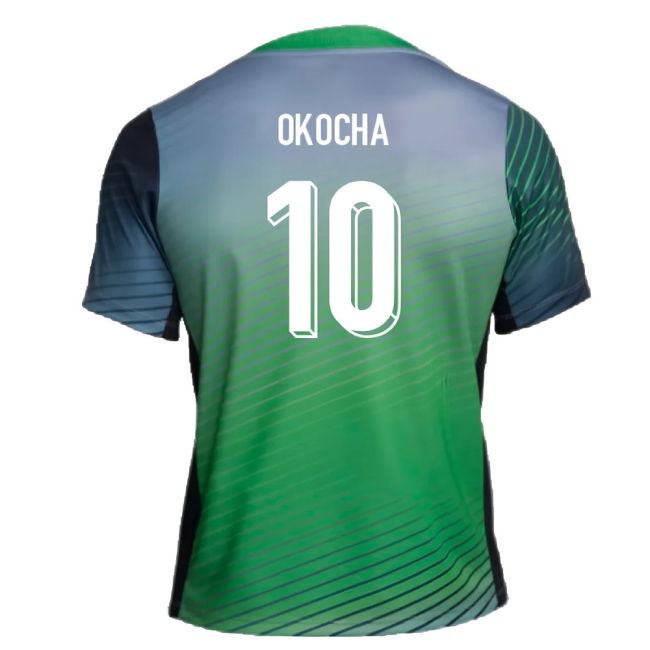 2024-2025 Nigeria Pre-Match Training Shirt (Cool Grey) (Okocha 10)