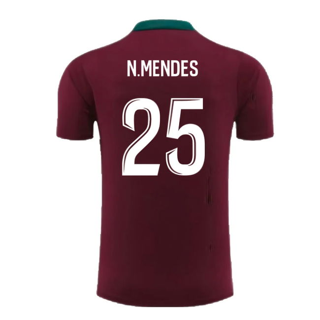 2024-2025 PSG Strike Dri-Fit Training Shirt (Bordeaux) - Kids (N.Mendes 25)