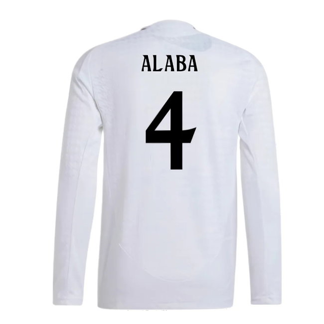 2024-2025 Real Madrid Authentic Long Sleeve Home Shirt (Alaba 4)