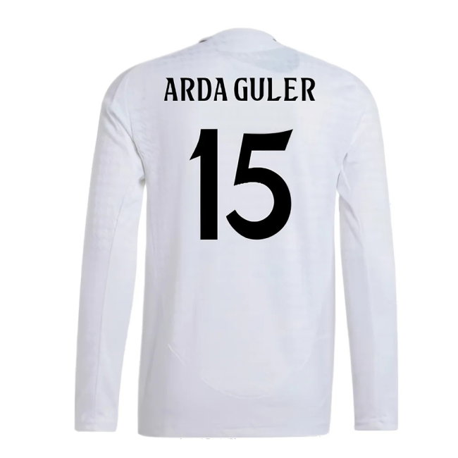 2024-2025 Real Madrid Authentic Long Sleeve Home Shirt (Arda Guler 15)