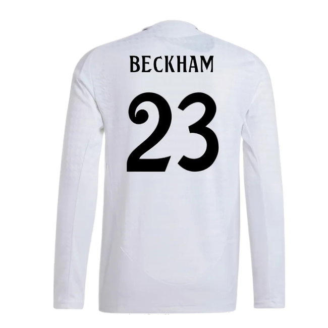 2024-2025 Real Madrid Authentic Long Sleeve Home Shirt (Beckham 23)