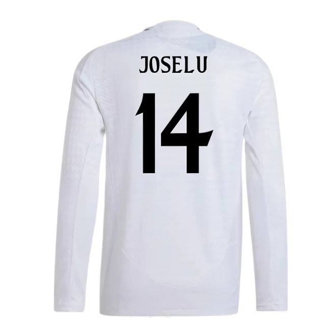 2024-2025 Real Madrid Authentic Long Sleeve Home Shirt (Joselu 14)