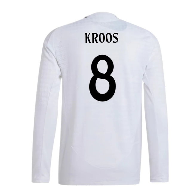 2024-2025 Real Madrid Authentic Long Sleeve Home Shirt (Kroos 8)