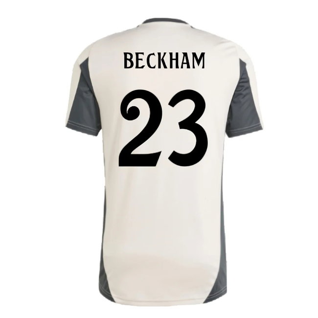 2024-2025 Real Madrid EU Training Jersey (Putty Mauve) (Beckham 23)