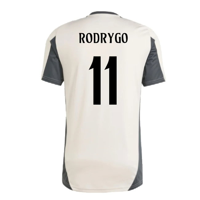 2024-2025 Real Madrid EU Training Jersey (Putty Mauve) (Rodrygo 11)
