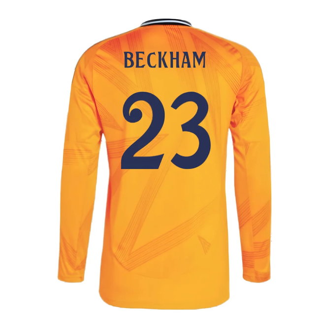2024-2025 Real Madrid Long Sleeve Away Shirt (Beckham 23)