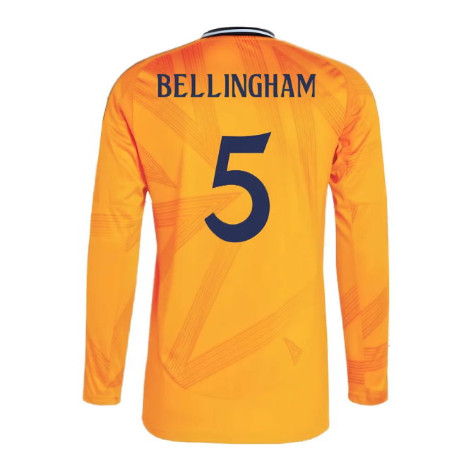 2024-2025 Real Madrid Long Sleeve Away Shirt (Bellingham 5)