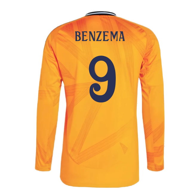 2024-2025 Real Madrid Long Sleeve Away Shirt (Benzema 9)