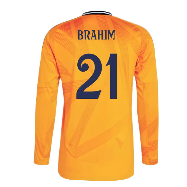 2024-2025 Real Madrid Long Sleeve Away Shirt (Brahim 21)