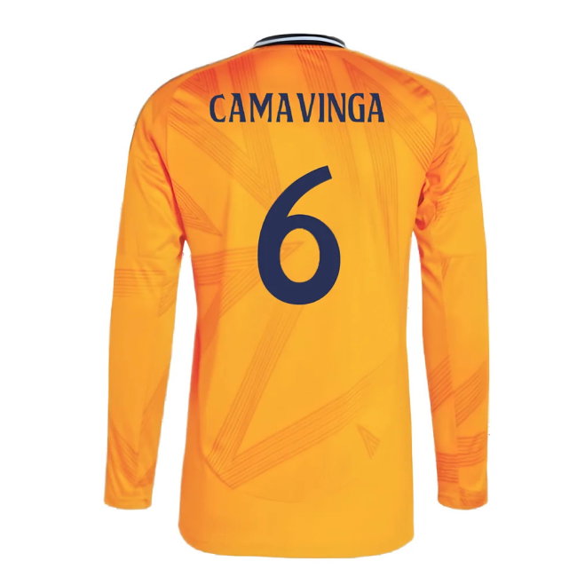 2024-2025 Real Madrid Long Sleeve Away Shirt (Camavinga 6)