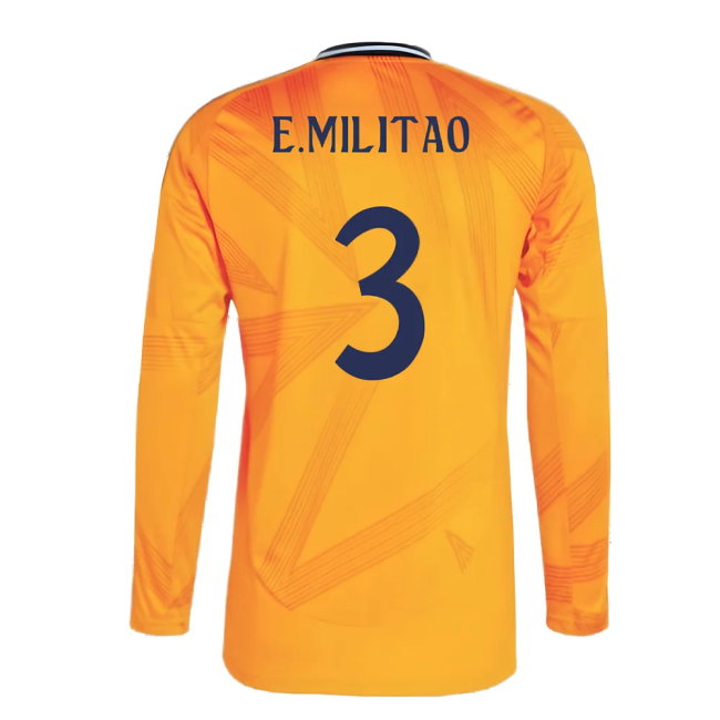 2024-2025 Real Madrid Long Sleeve Away Shirt (E.Militao 3)