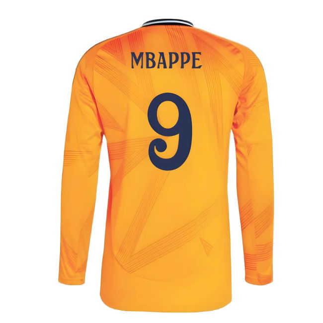 2024-2025 Real Madrid Long Sleeve Away Shirt (Mbappe 9)