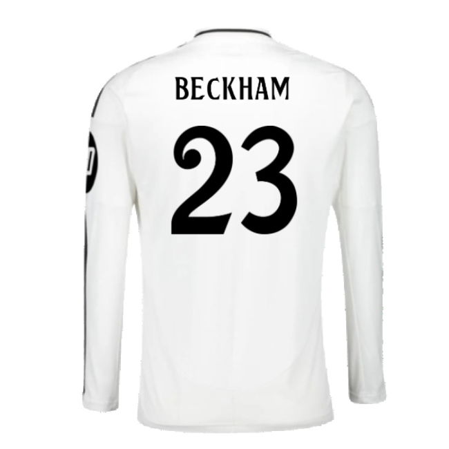 2024-2025 Real Madrid Long Sleeve Home Shirt (Beckham 23)