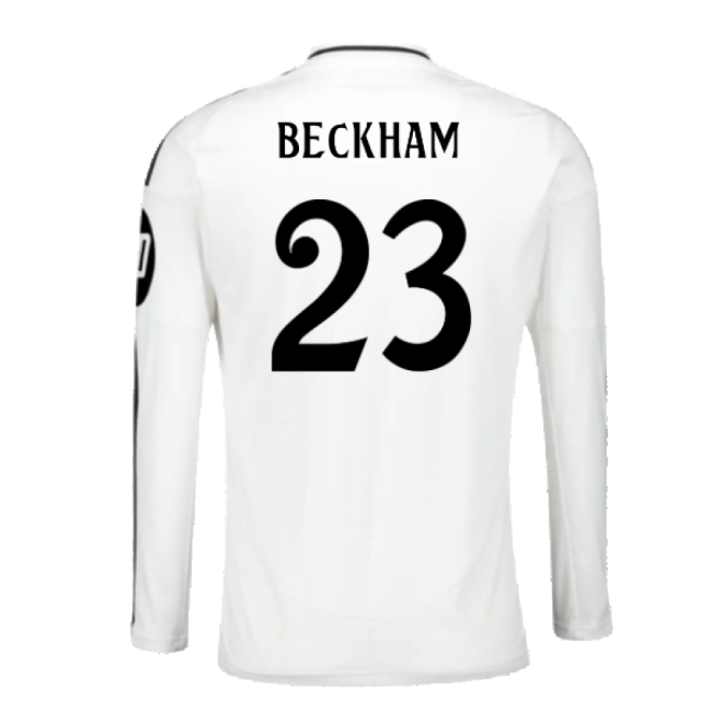 2024-2025 Real Madrid Long Sleeve Home Shirt (Beckham 23)