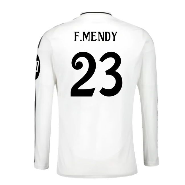 2024-2025 Real Madrid Long Sleeve Home Shirt (F.Mendy 23)