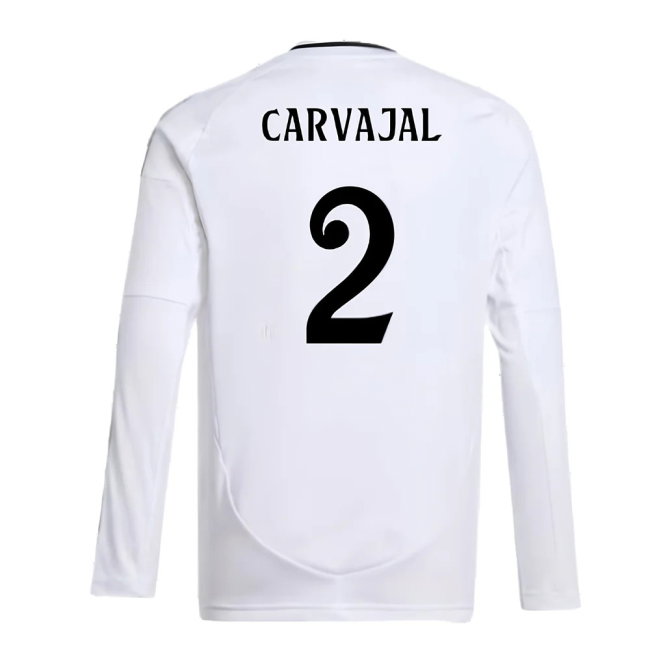 2024-2025 Real Madrid Long Sleeve Home Shirt (Kids) (Carvajal 2)