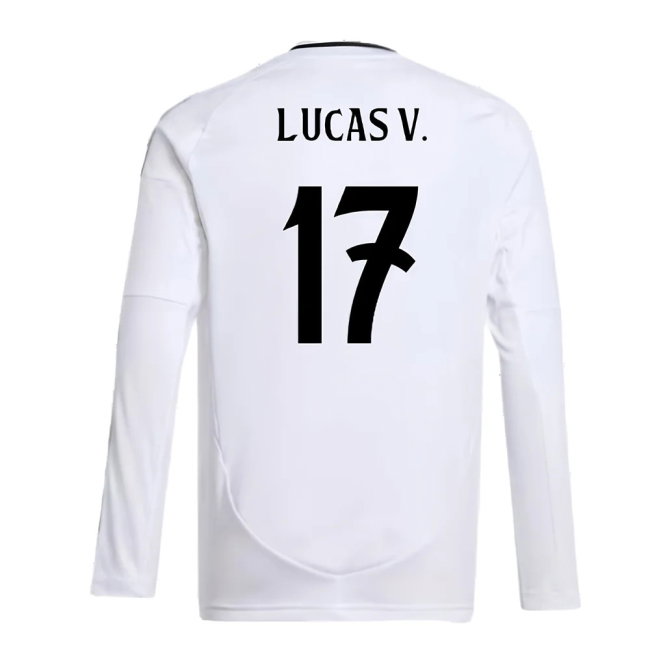 2024-2025 Real Madrid Long Sleeve Home Shirt (Kids) (Lucas V. 17)