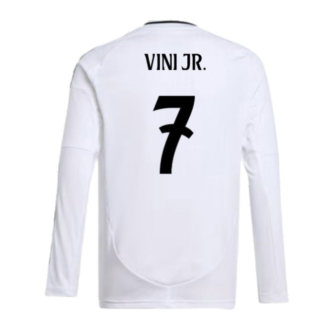 2024-2025 Real Madrid Long Sleeve Home Shirt (Kids) (Vini Jr. 7)