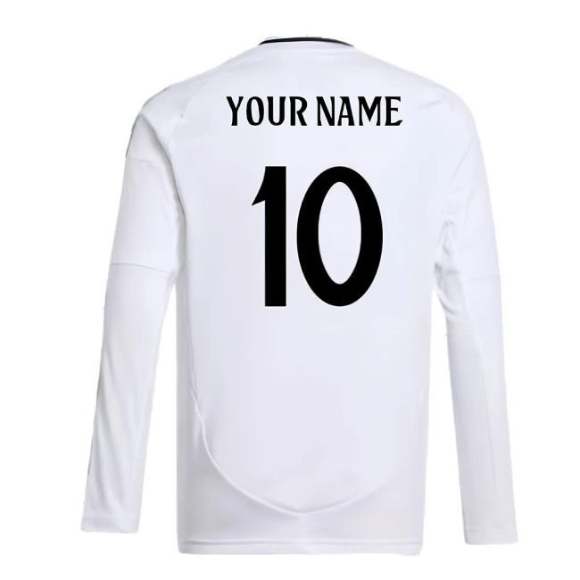 2024-2025 Real Madrid Long Sleeve Home Shirt (Kids) (Your Name)
