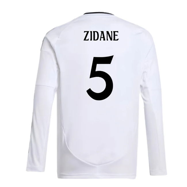 2024-2025 Real Madrid Long Sleeve Home Shirt (Kids) (Zidane 5)