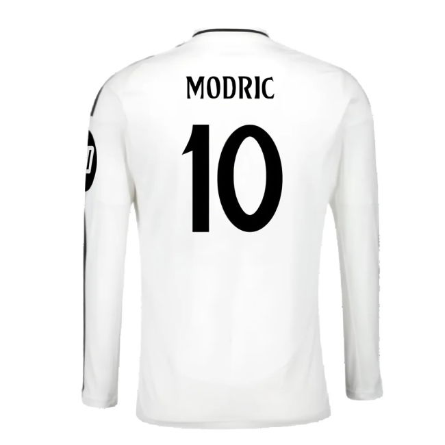 2024-2025 Real Madrid Long Sleeve Home Shirt (Modric 10)