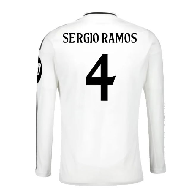 2024-2025 Real Madrid Long Sleeve Home Shirt (Sergio Ramos 4)