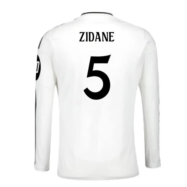 2024-2025 Real Madrid Long Sleeve Home Shirt (Zidane 5)