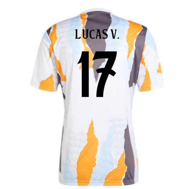 2024-2025 Real Madrid Pre-Match Shirt (White/Crew Orange) (Lucas V. 17)