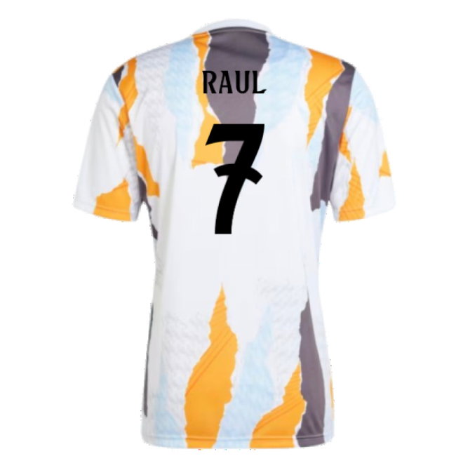 2024-2025 Real Madrid Pre-Match Shirt (White/Crew Orange) (Raul 7)