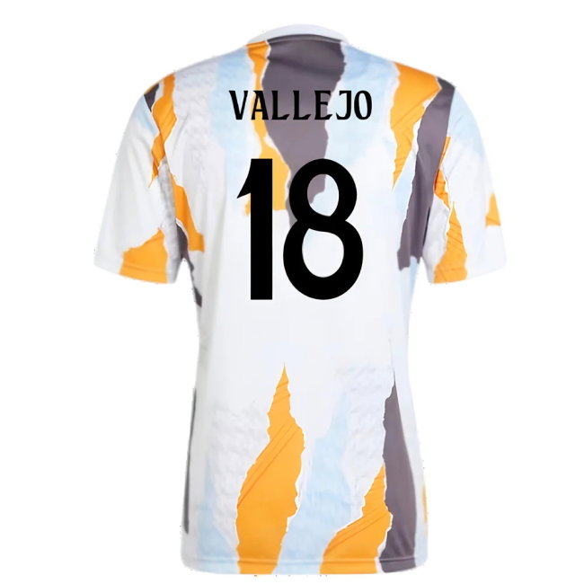 2024-2025 Real Madrid Pre-Match Shirt (White/Crew Orange) (Vallejo 18)