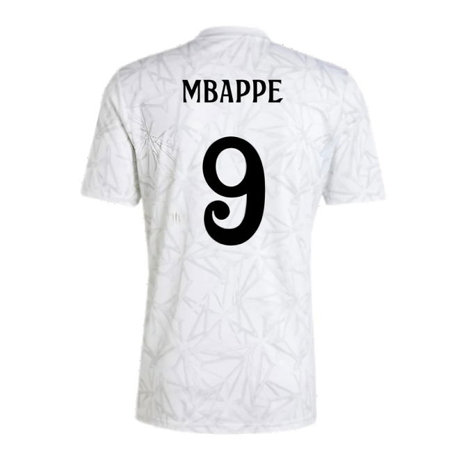 2024-2025 Real Madrid Pre-Match Shirt (White) (Mbappe 9)