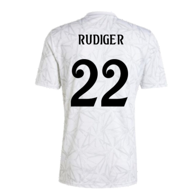 2024-2025 Real Madrid Pre-Match Shirt (White) (Rudiger 22)