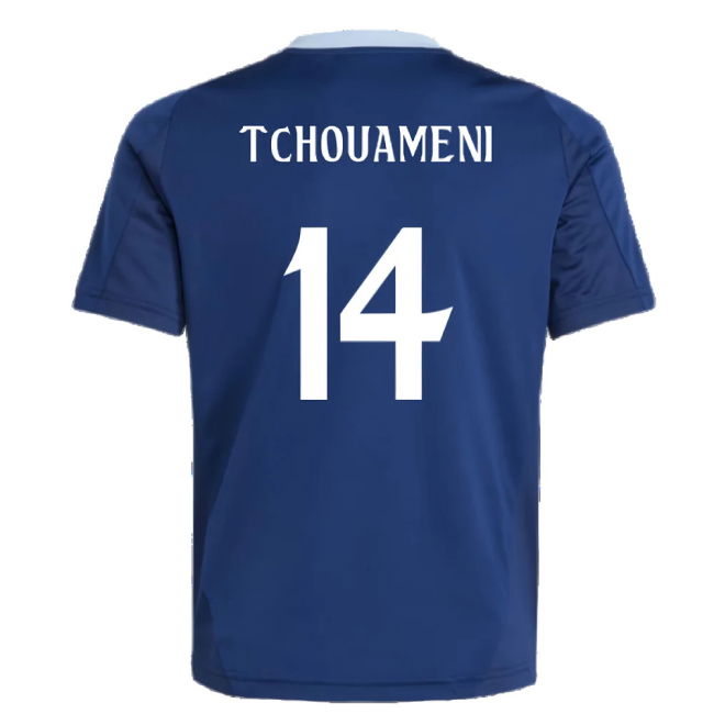 2024-2025 Real Madrid Training Jersey (Navy) - Kids (Tchouameni 14)