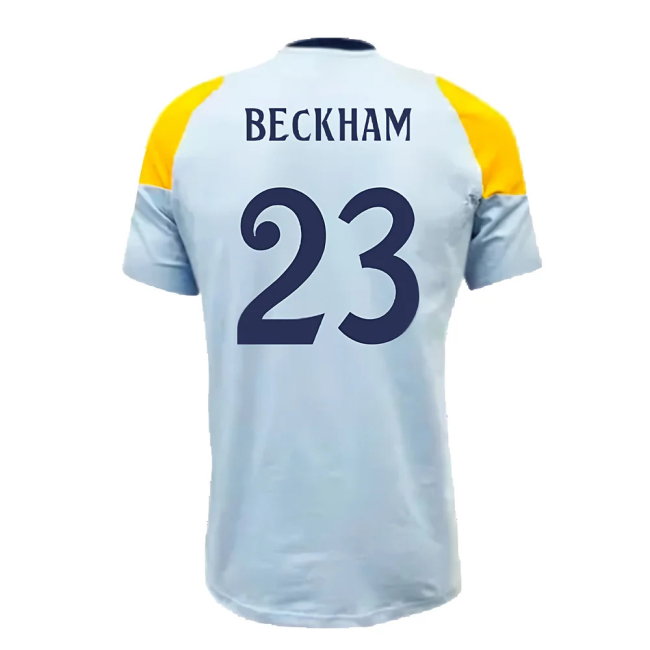2024-2025 Real Madrid Training Tee (Glow Blue) (Beckham 23)