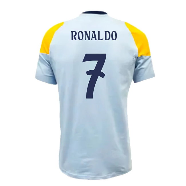 2024-2025 Real Madrid Training Tee (Glow Blue) (Ronaldo 7)