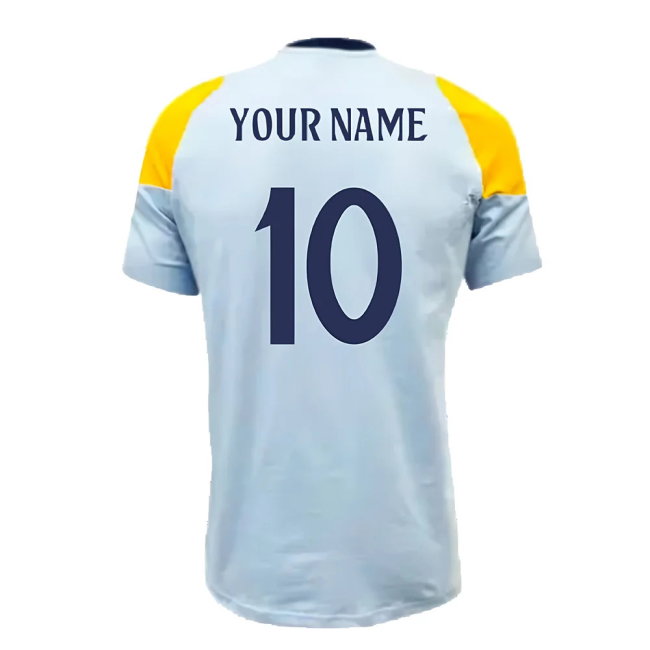 2024-2025 Real Madrid Training Tee (Glow Blue) (Your Name)