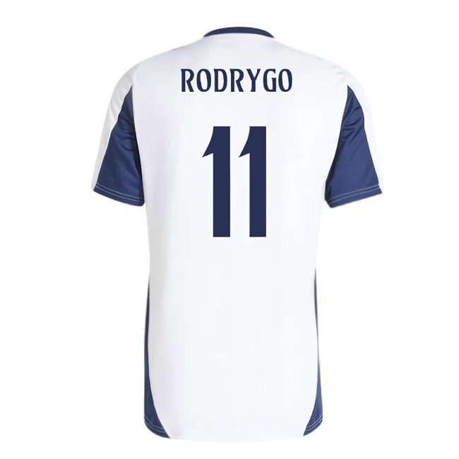 2024-2025 Real Madrid Training Tee (White) (Rodrygo 11)