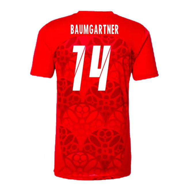 2024-2025 Red Bull Leipzig Pre-Match Shirt (Red) (Baumgartner 14)
