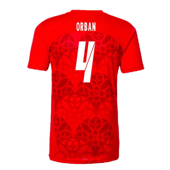 2024-2025 Red Bull Leipzig Pre-Match Shirt (Red) (Orban 4)