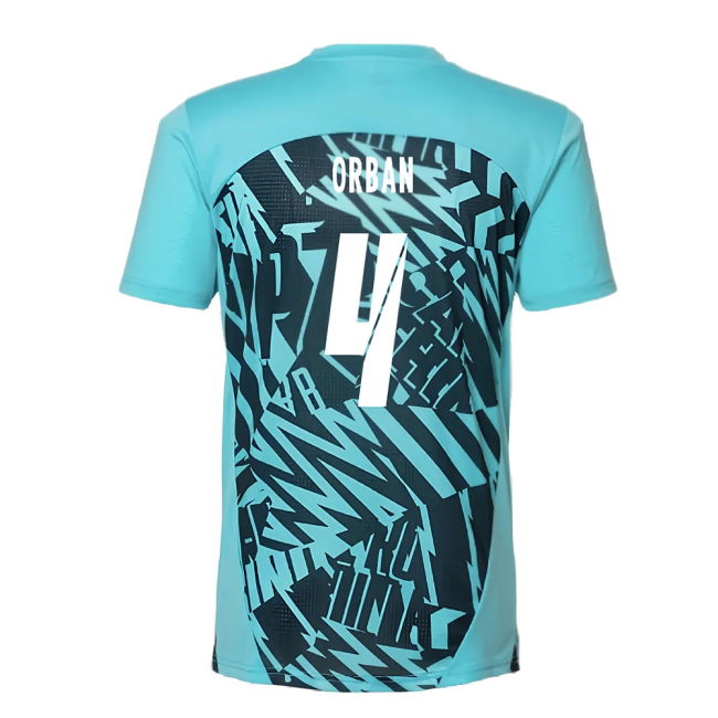 2024-2025 Red Bull Leipzig Pre-Match SS Shirt (Aqua) (Orban 4)