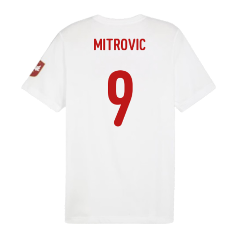 2024-2025 Serbia FtblIcons Tee (White) (Mitrovic 9)