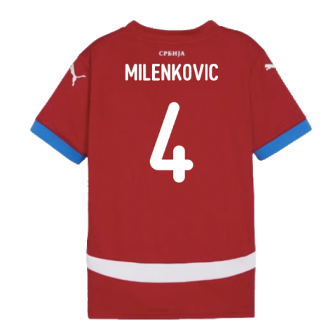 2024-2025 Serbia Home Shirt (Kids) (Milenkovic 4)