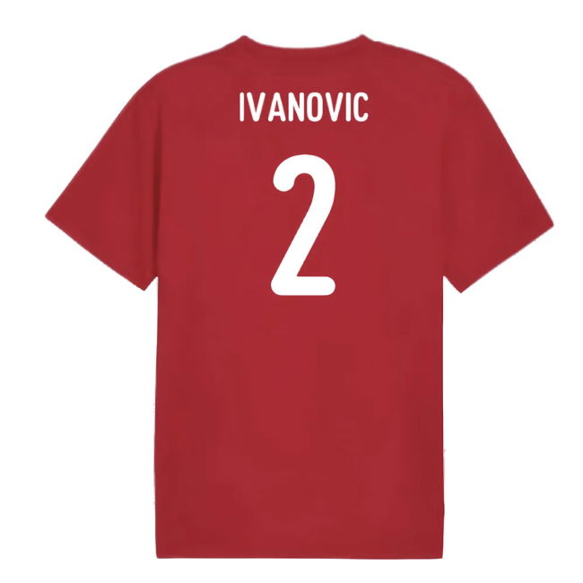 2024-2025 Serbia Pre-Match Jersey (Dark Cherry) (Ivanovic 2)