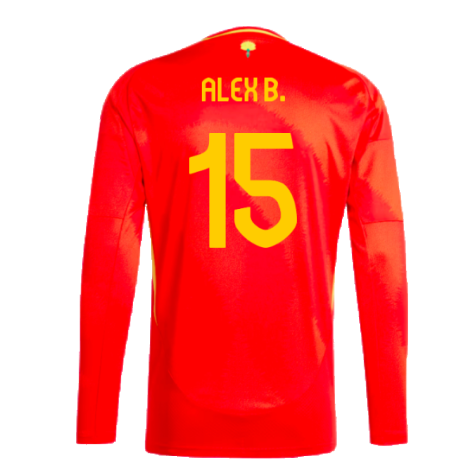 2024-2025 Spain Long Sleeve Home Shirt (Alex B. 15)