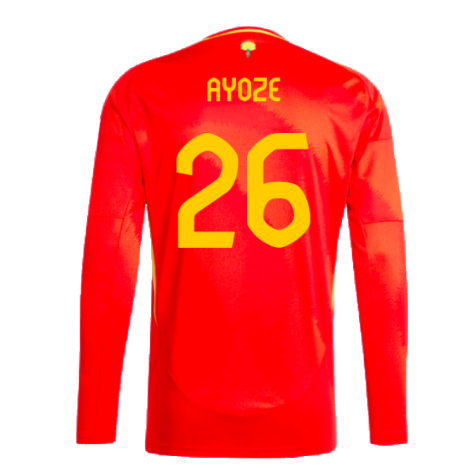 2024-2025 Spain Long Sleeve Home Shirt (Ayoze 26)