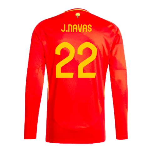 2024-2025 Spain Long Sleeve Home Shirt (J.Navas 22)