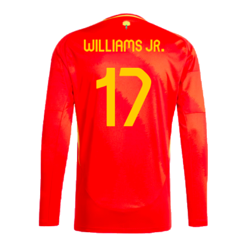 2024-2025 Spain Long Sleeve Home Shirt (Williams JR. 17)