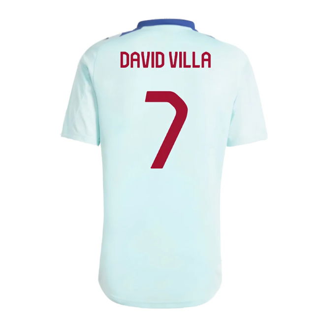 2024-2025 Spain Training Jersey (Halo Mint) (David Villa 7)