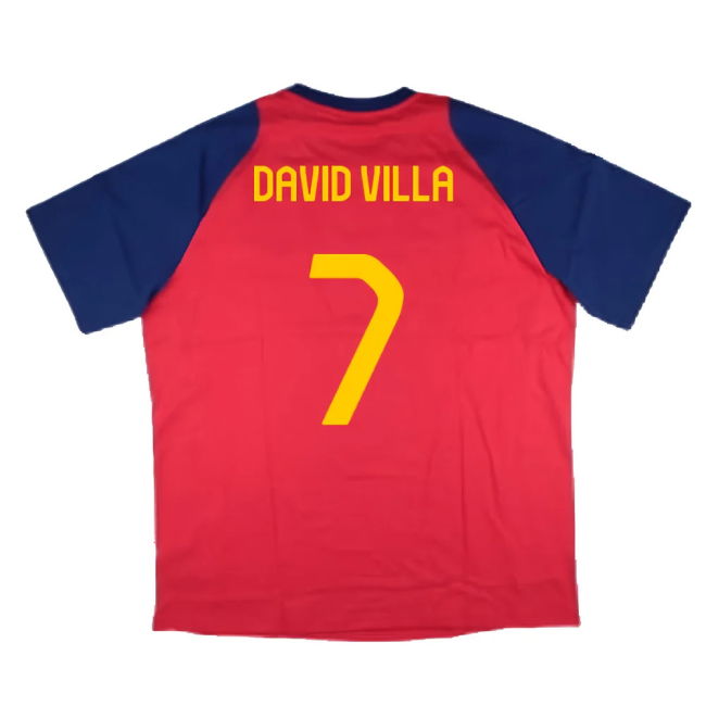 2024-2025 Spain Training Tee (Red) (David Villa 7)