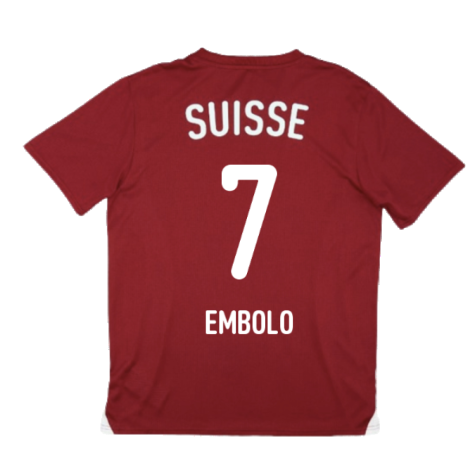 2024-2025 Switzerland Pre-Match Jersey (Red) (Embolo 7)